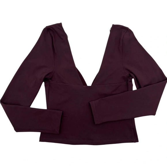 Women’s Free People Duo Corset Long Sleeve Crop Top (Plum) Size Medium - Picture 5 of 13